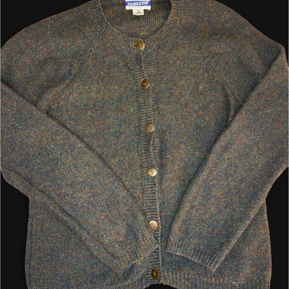 Pendleton Multicolor Wool Button-Up Cardigan Sweater